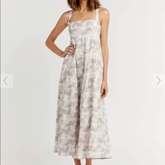chinese dress ladies Remi Chocolate Linen Midi Dress main image 0